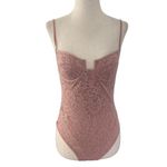 Out From Under Pink Lace Stretch Bodysuit Women's Size Small | 51-25 Photo 1
