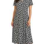 MSK Women's Black & White Geometric Print Midi Dress Size L Short Sleeve Size L Photo 0