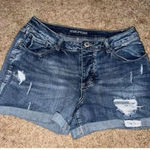 Maurice's  Distressed Denim Mid-Rise Cuffed Jean Shorts Ripped Details Size‎ 5/6 Photo 0