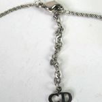 Christian Dior Dior Silver Tone Cream Pearl Rhinestone Chain Necklace Adjustable Photo 6