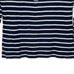 LRL Lauren Jeans Co. Striped Henley Top Women Medium 3/4 Sleeve Front Button Blue Photo 3