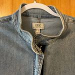 LOGO By Lori Goldstein  Zipper Front Blue Denim Jacket Cloud Wash Pockets Size 14 Photo 1