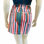 Forever 21 Rainbow Striped Denim Mini Skirt Photo 3