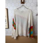 Wooden Ships  Cream Knit Sweater with Rainbow Stripes - Size - M/L Photo 1