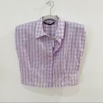 ZARA NEW  checkered shoulder pad top Photo 3