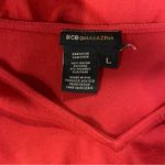 BCBGMAXAZRIA Y2K cranberry BCBG soft stretchy ruched top vneck Photo 1