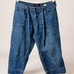 Lee Riveted by  Drawstring Waist Cropped Wide Leg Jeans Blue Denim‎ Womens Photo 0