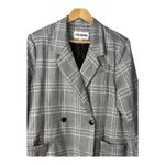 Steve Madden  Nika Plaid Blazer Gray White‎ Double Breast Jacket Women Size Large Photo 3