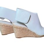 CELINE White Leather Espadrille Wedge Sandals, Size 36 (US 5.5/6) Photo 1