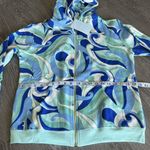 Hill House The Allie Zip Up Hoodie Womens Small Ocean Kaleidoscope Blue Photo 8
