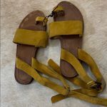 Free People Mustard yellow flat Torrance Suede Sandals Photo 3