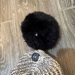 Love Your Melon  Black and Gray heathered smiley Beanie with removable Pom Photo 2