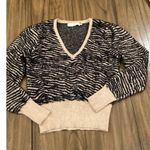 ASTR  The Label Tiger Print V neck Sweater Brown Tan Black animal print soft S Photo 11