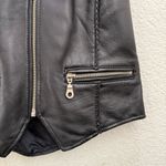 Vintage FIRST Black 100% Genuine Leather Biker Vest Women’s Halter Vest Size M Size M Photo 7