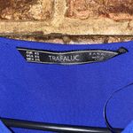 ZARA  Trafaluc Royal Blue Sleeveless Ruffle Keyhole Top Women's Size XS Photo 3