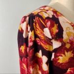 Talbots  Luxury Merino Wool Floral Sweater Burgundy Gold Pink XS Photo 4