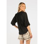 Dylan Carmel Drawstring Shorts 100% Cotton Black Camel Tan Size XL NEW Photo 2