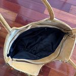 Vintage Velvet Boho Bag Beaded Embellished Crescent Moon Purse ERMO Caramel Tan Orange Photo 9