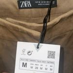 ZARA BEIGE Faux Suede High Pants TROUSERS Photo 7