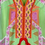 Hale Bob Jersey Tank Dress Cabana Green Pink Beaded Summer Pool Beach Medium Photo 3