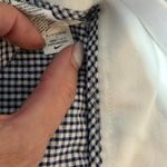 Nike  seersucker gingham jacket women size L zipper lightweight cotton blue white Photo 9