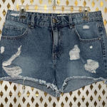 Cotton On denim cut off shorts hot pants distressed mid Saturday size 6 Photo 0