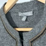 Neiman Marcus  Cashmere Collection Metallic Trim Open Cardigan – Gray, Size Small Photo 3