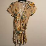 & Other Stories & OTHER STORIES Linen Blend Wrap Mini Dress Tropical Flower Print Size 2 Photo 3