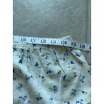 Ditzy Floral Shorts Womens Large Cream Cotton Cottagecore Prairie Lounge Blue Photo 3
