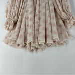 Free People  Cream & Pink Geometric Patterned‎ Chiffon Balloon Sleeves Mini Dress Photo 10
