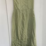 Reformation Green Silk Strapless Dress Photo 4