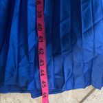 Boston Proper  Pleated High Neck Blouson Blue Midi Dress Photo 15