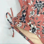 Kona Sol Kona‎ Sol Women’s Mauve/White Floral Side Ruched Ties Swimsuit Size M Photo 3