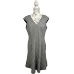 White House | Black Market Black and Cabernet Plaid A-Line Dress 12 NWOT Photo 6