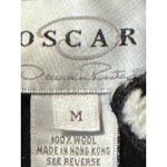 Oscar de la Renta  Black Wool Long Coat Cream hand crocheted and beaded Trim M Photo 7