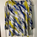 JM Collection Abstract Print Top 3/4 Sleeve Comfortable Knit Top Size S Photo 5