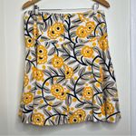 Ann Taylor  Factory Linen Viscose Floral Skirt Women’s Size 14 Lined Yellow Biege Photo 1