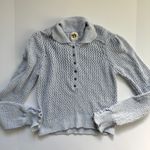 Free People Purple Open Weave Cropped Snowdrift Pullover Top Sweater Size Small Photo 1