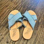 ANCIENT GREEK SANDALS THAIS Denim Slide Sandals US 5.5 Photo 1