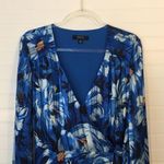 Isaac Mizrahi  Floral Blue Brush Wrap Dress​ Photo 1