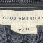 Good American  Ribbed Knit Long Sleeve Polo Top Midnight Blue Size 7/8 (4XL/5XL) Photo 5