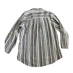 Ellen Tracy Long sleeve denim blue & white collar blouse 1X 100% linen c… Photo 1