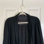 Theory Wool Silk Open Front Cardigan Black Size 10 Elegant Chic Capsule Basic Photo 2