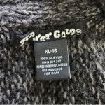 Planet Gold  Cardigan Sweater Asymmetrical Fringed Hem Open Black Gray Size XL Photo 7