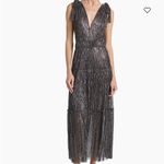 Revolve Sabina Musayev Helena Dress  Long Pleated Shimmer Photo 1