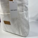 Cozy Earth Canvas Tote Bag White NWT Zip Top Faux Leather Straps Eco Travel Photo 4