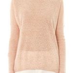 Rebecca Taylor Pink Leopard Linen Blend Sweater Size Large Photo 0