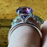 Artistic Rose De France Amethyst Peridot Sterling Silver Ring Size 7 Purple Photo 1