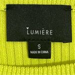 Women’s Lumiere Neon Yellow/Green Basic Long Sleeve Ribbed Top Size Small Yellow Photo 2