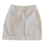 St. John  Light Tan Cargo Skirt Double Pocket Silver Button Size 8 Photo 3